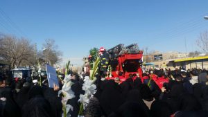 تشییع پیکر پاک «رضا نظری» شهید آتش‌نشان حادثه پلاسکو در اراک