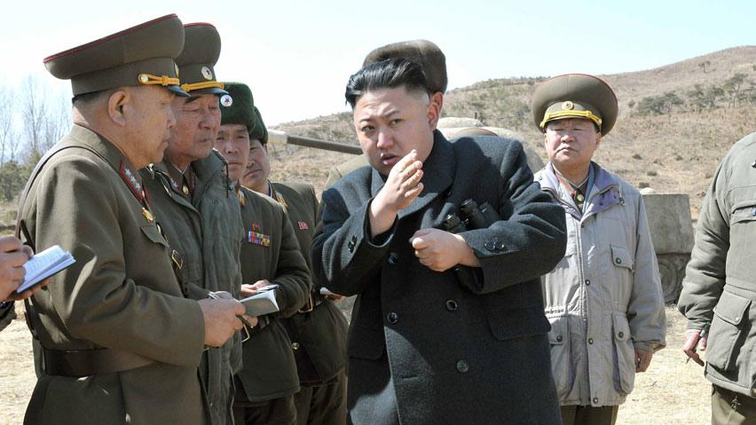 حضور رهبر کره شمالی در آزمایش سیستم پدافند ضد هوایی